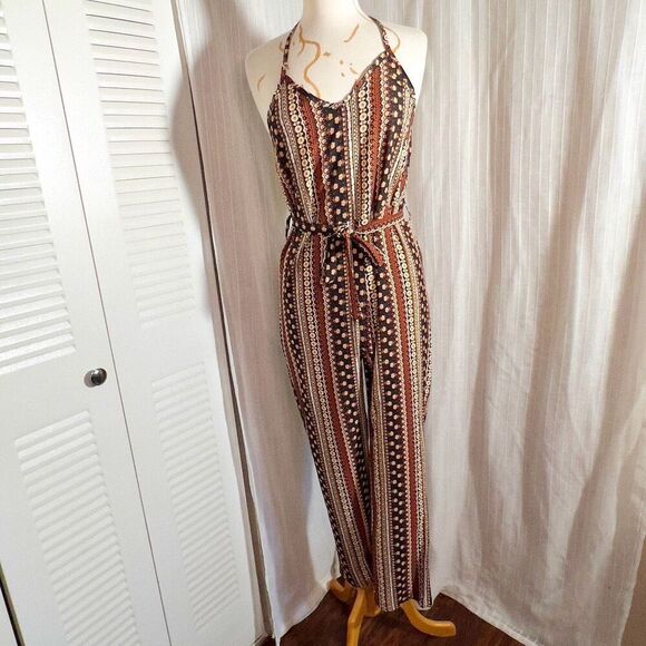 Boutique | Women’s | Jumpsuits | M | Brown Halter Abstract Romper - Picture 1 of 6